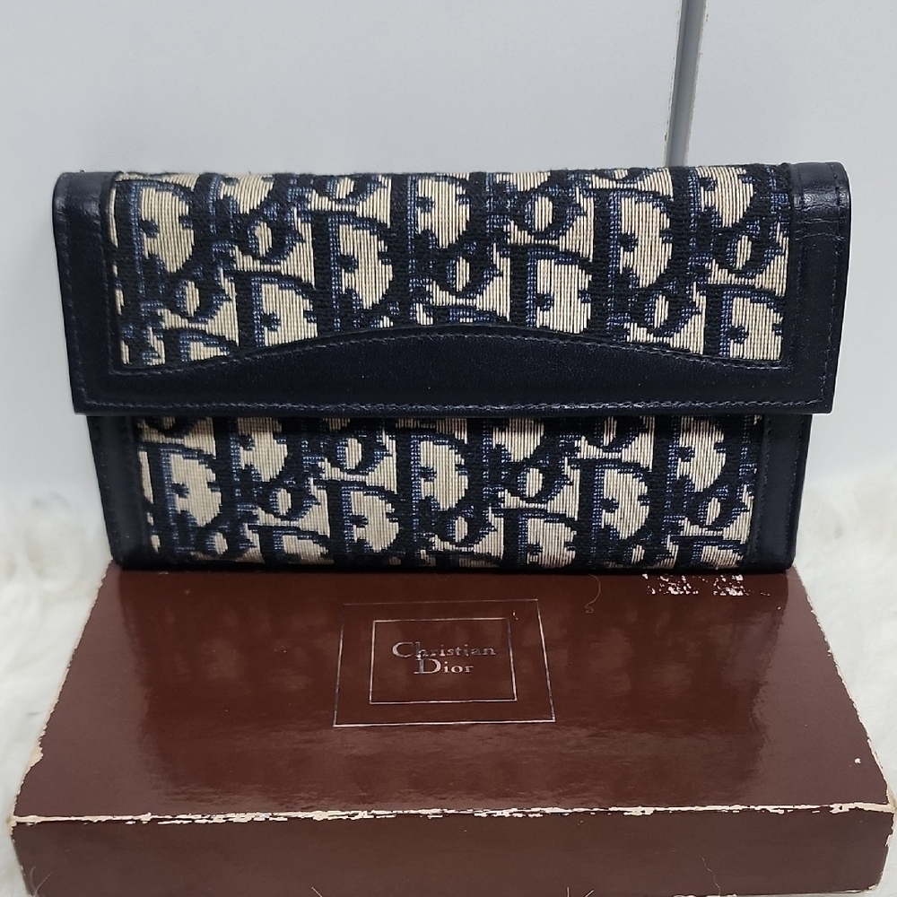 Dior Blue and Beige Women's Wallet